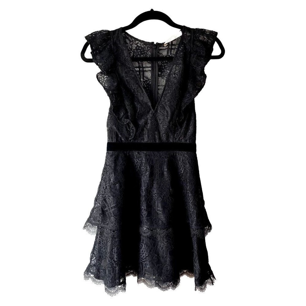 La Maison Talulah Feminino Mini Black Lace Dress XXS